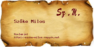 Szőke Milos névjegykártya